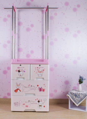 虹达产品HD-16773可加布罩多功能储物柜衣帽架落地衣架组装衣柜