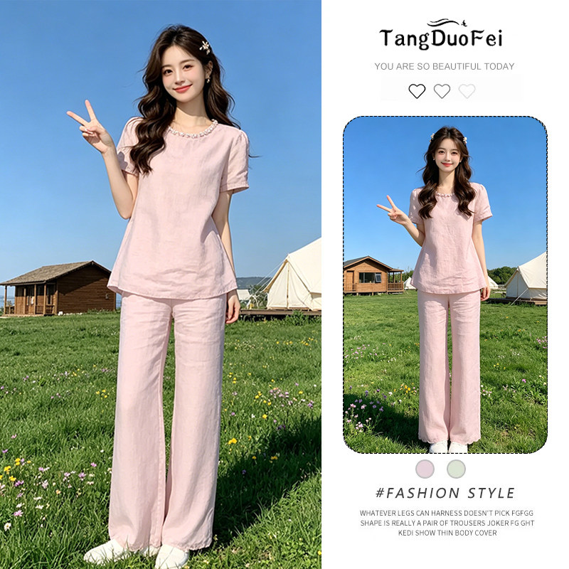 小个子时尚chic高级感无袖上衣女夏季2026新款巨好看百搭长裤套装