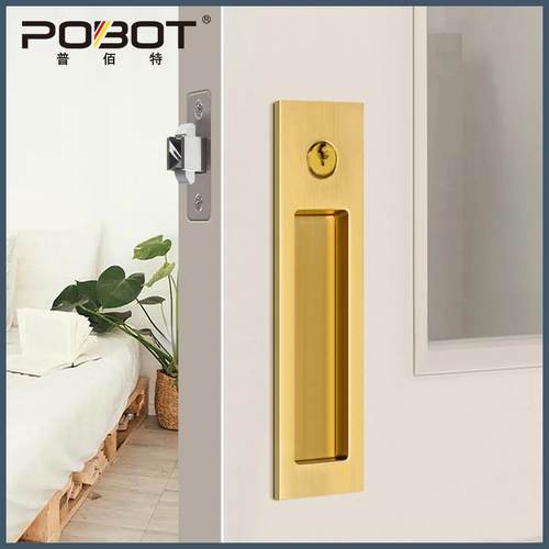锌合金移门锁隐形木门锁室内口袋门推拉门锁厨房门趟门钩锁卫生间