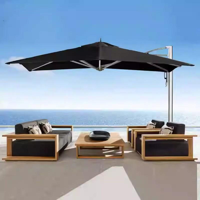 户外沙发酒店别墅铝合金沙发室外防水防晒小户型休闲实木家具组合