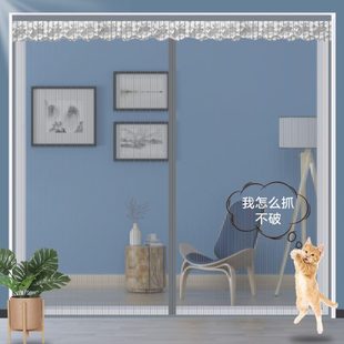 家用纱窗大门专用磁性纱帘免打孔磁铁卧室自对吸 农村门帘防蚊夏季
