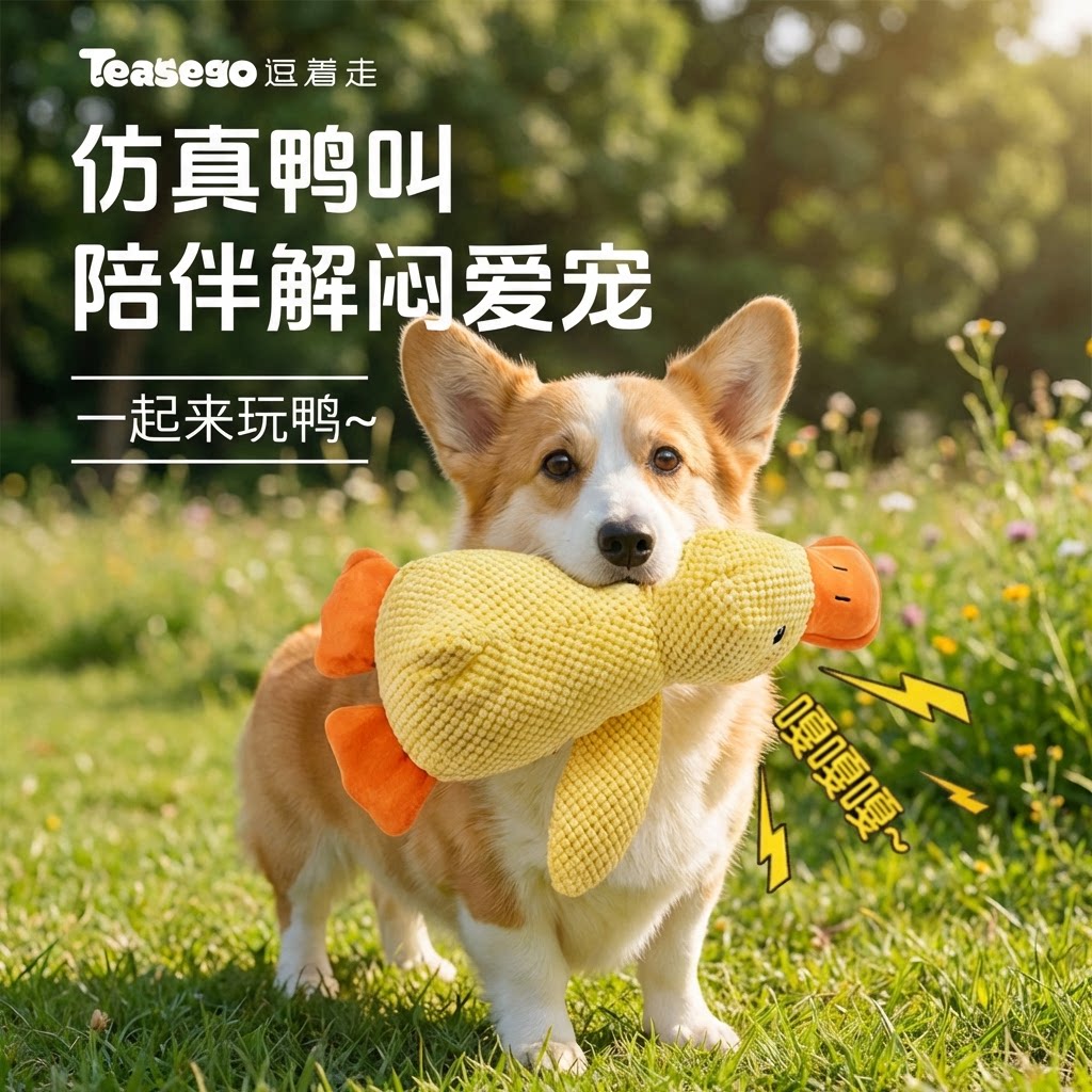 狗狗玩具尖叫鸭小狗咬不烂磨牙发声玩具小中大型犬专用解闷神器