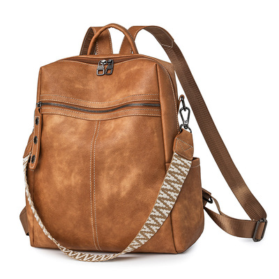 Women's Soft Leather Backpack Student School Bag Female Bag