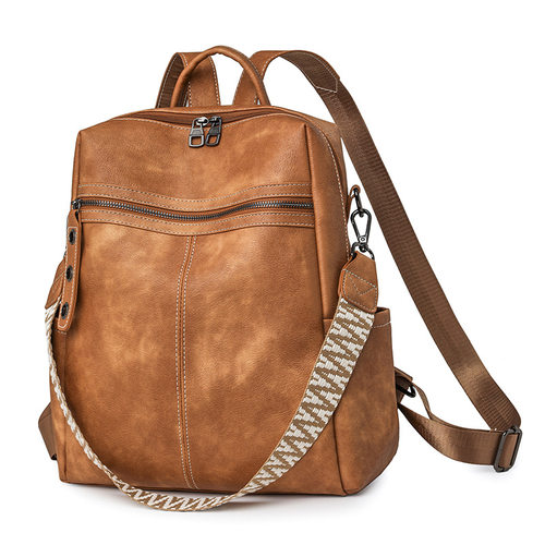 Women's Soft Leather Backpack Student School Bag Female Bag