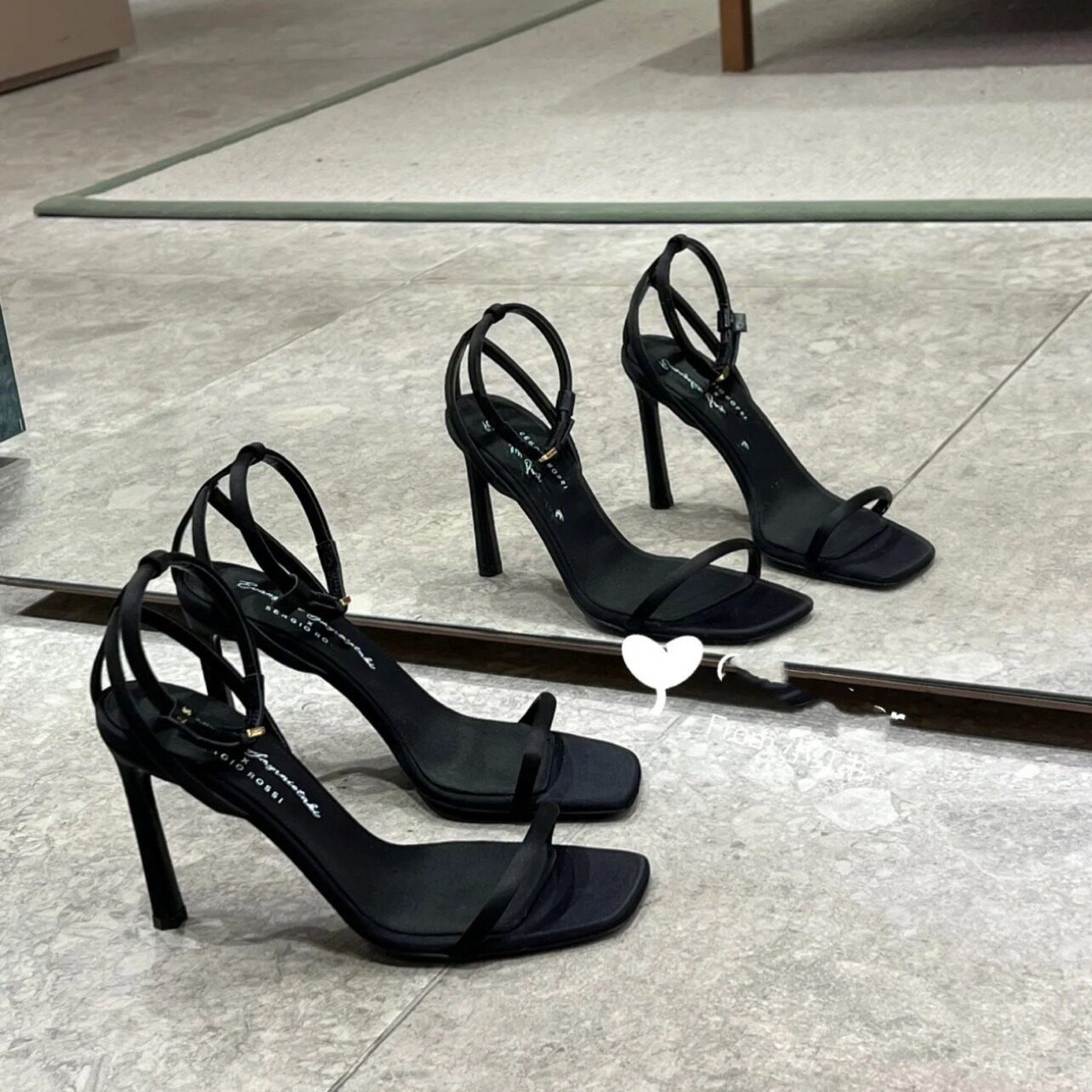 Women High Heels夏方头露趾高跟鞋女一字带大方气质细跟凉鞋法式