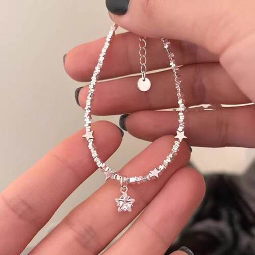 Bracelets Gift不规格星星闪闪碎银子手链轻奢小众碎银几两手饰品