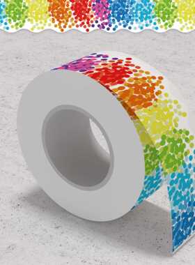 CM2207007 边框贴纸 公告栏贴纸 黑板贴纸 七彩圆点边框贴纸