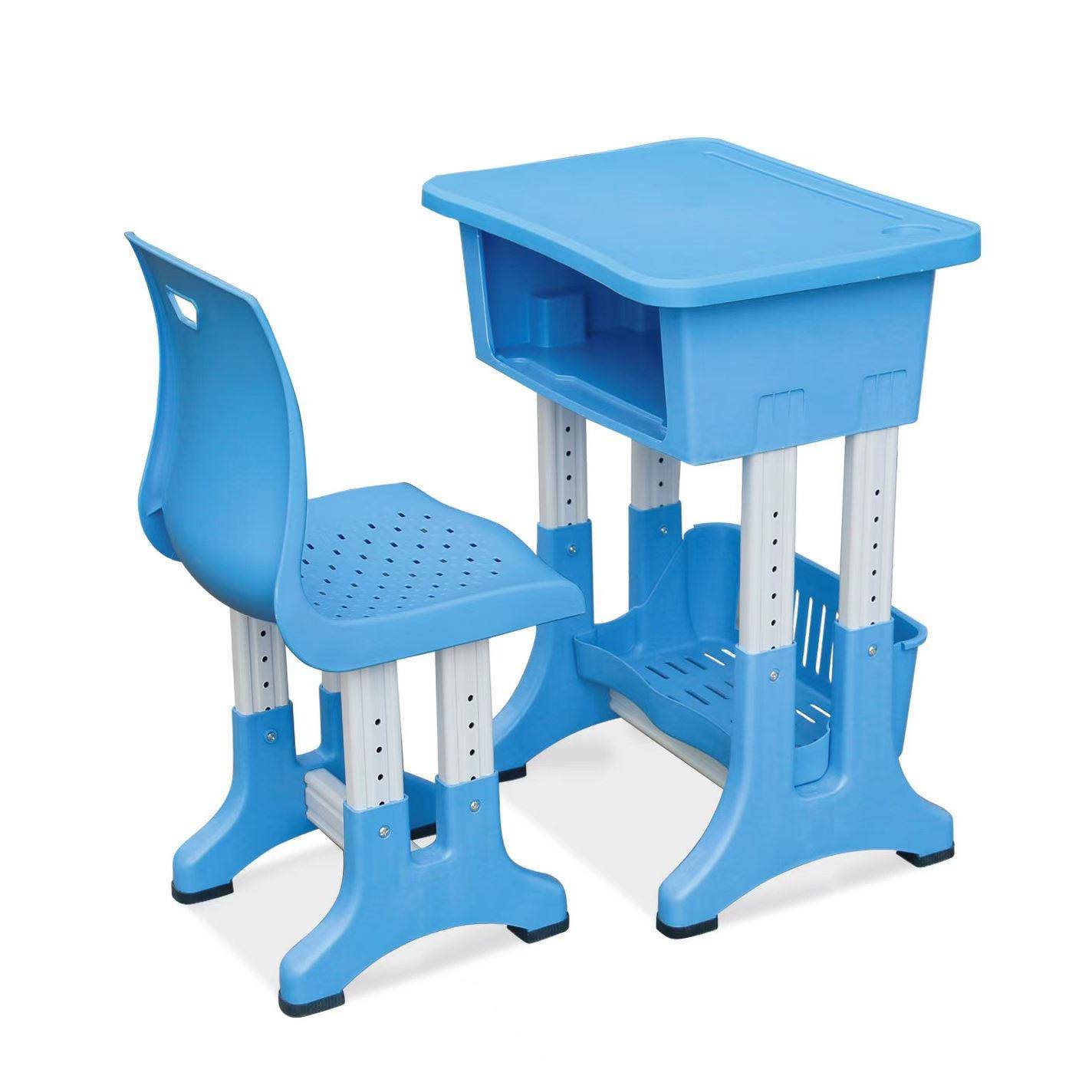 需定制厂家直销中小学生单双人塑钢课桌椅辅导班培训补习桌椅学校