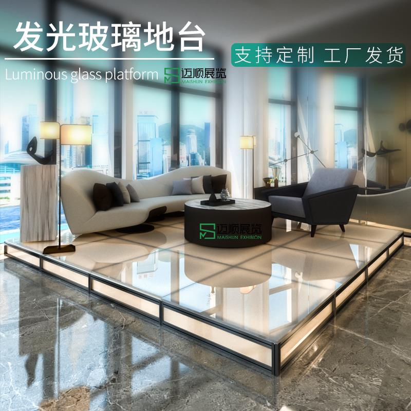 需定制钢化玻璃舞台走秀T台酒吧ktv驻唱台婚庆酒店活动钢琴发光展