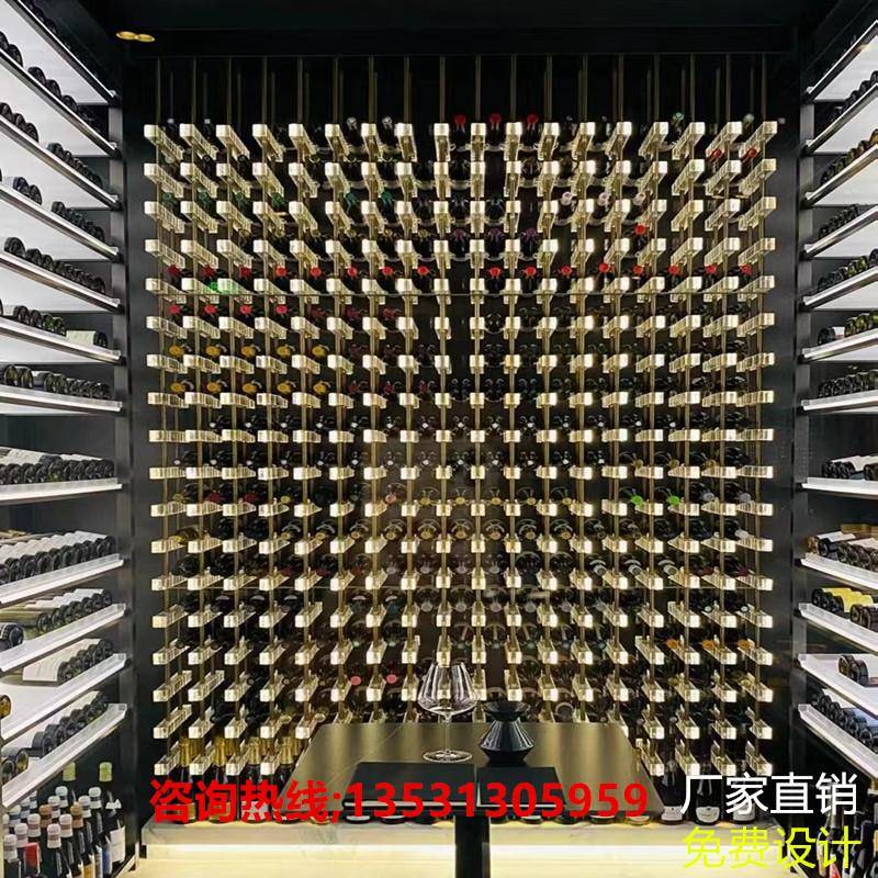 需定制网红新款不锈钢亚克力发光酒架不锈钢酒柜透明红酒展示架厂