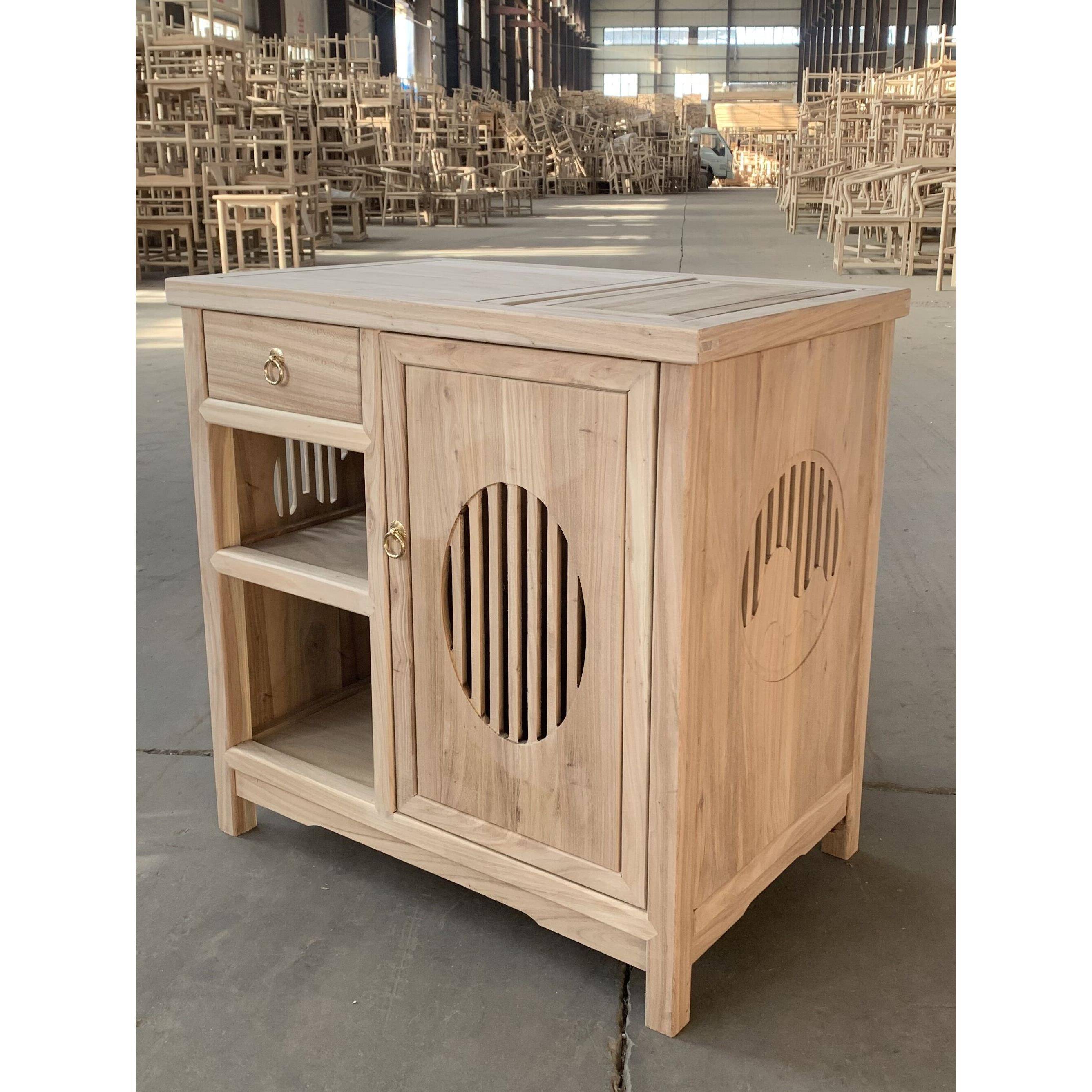 需定制北榆木实木茶水柜储物柜餐边柜茶桌边柜泡茶柜一体茶叶柜榫