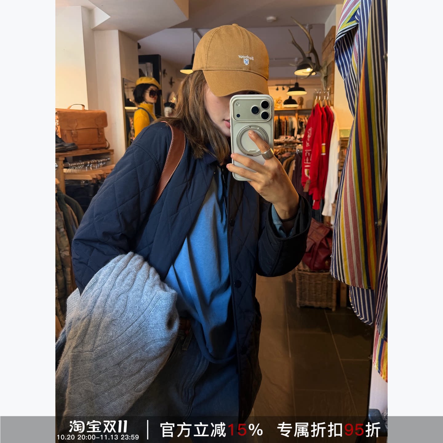 RHER STUDIO 宽松加厚保暖棉服女冬季休闲中长款外套W0474
