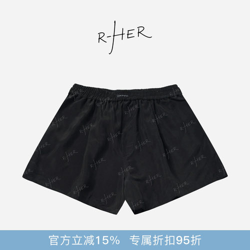 RHER STUDIO“100铜氨丝”夏季新款垂坠显瘦松紧腰休闲短裤QL070
