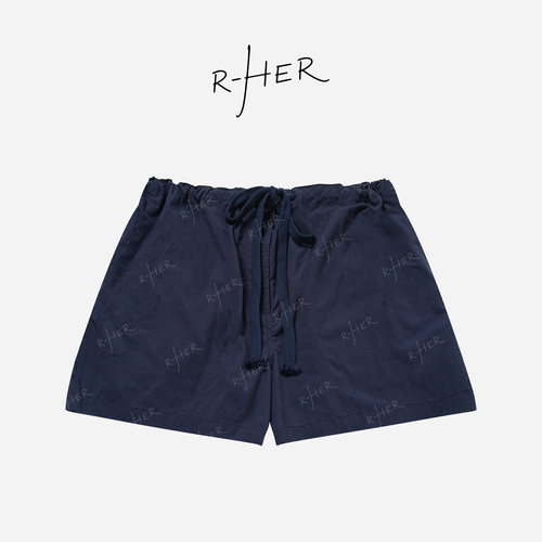RHER STUDIO“深海谧色”夏季新款高腰显瘦宽松复古做旧短裤K6015