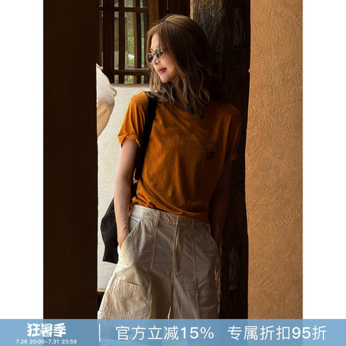 RHER STUDIO“浅夏工装”夏季新款高腰显瘦百搭宽松口袋短裤K2673