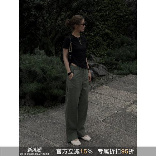 RHER夏季复古直筒工装裤百搭