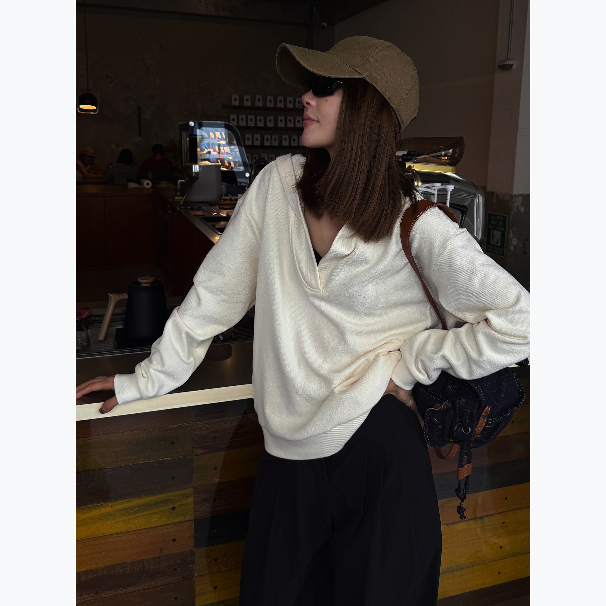 RHER STUDIO 休闲时尚百搭潮流舒适显瘦连帽卫衣女T6221