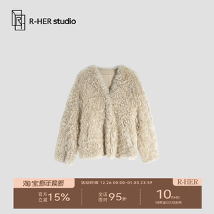 秋冬设计师款 乱世佳人 羊毛皮一体气质轻奢皮草大衣PF267 HER