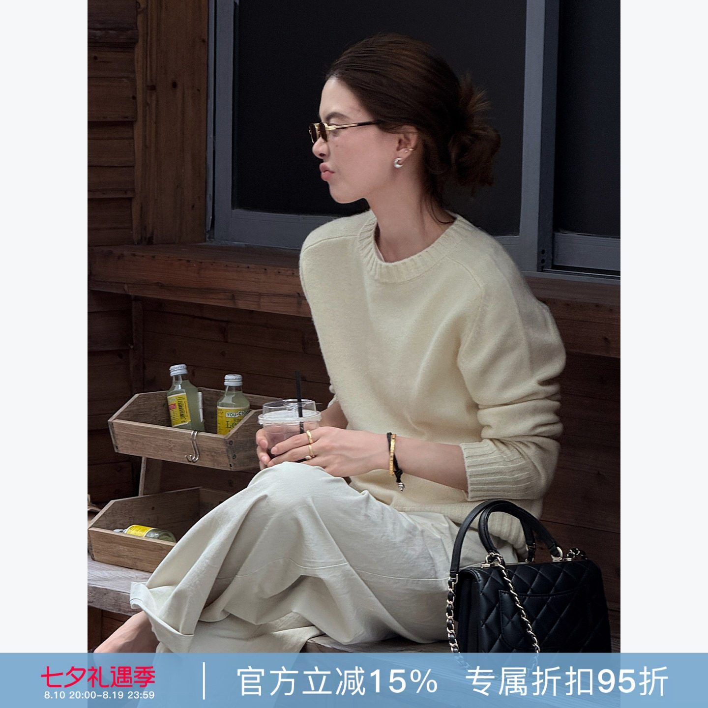 RHER STUDIO"白屿"羊毛100软糯圆领秋冬季宽松百搭针织毛衫MY004