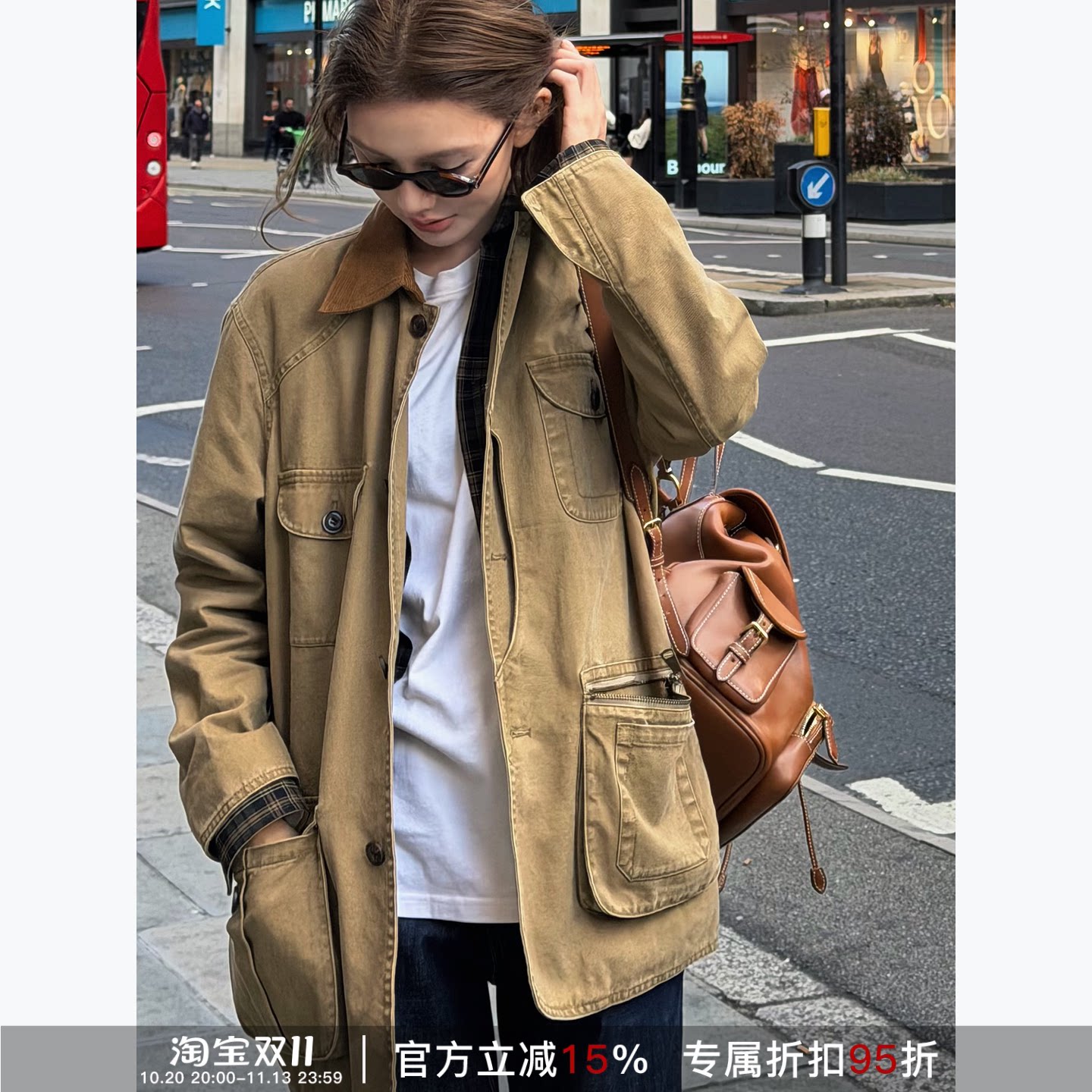 RHER STUDIO 美式复古猎装夹克女士休闲工装外套W0497
