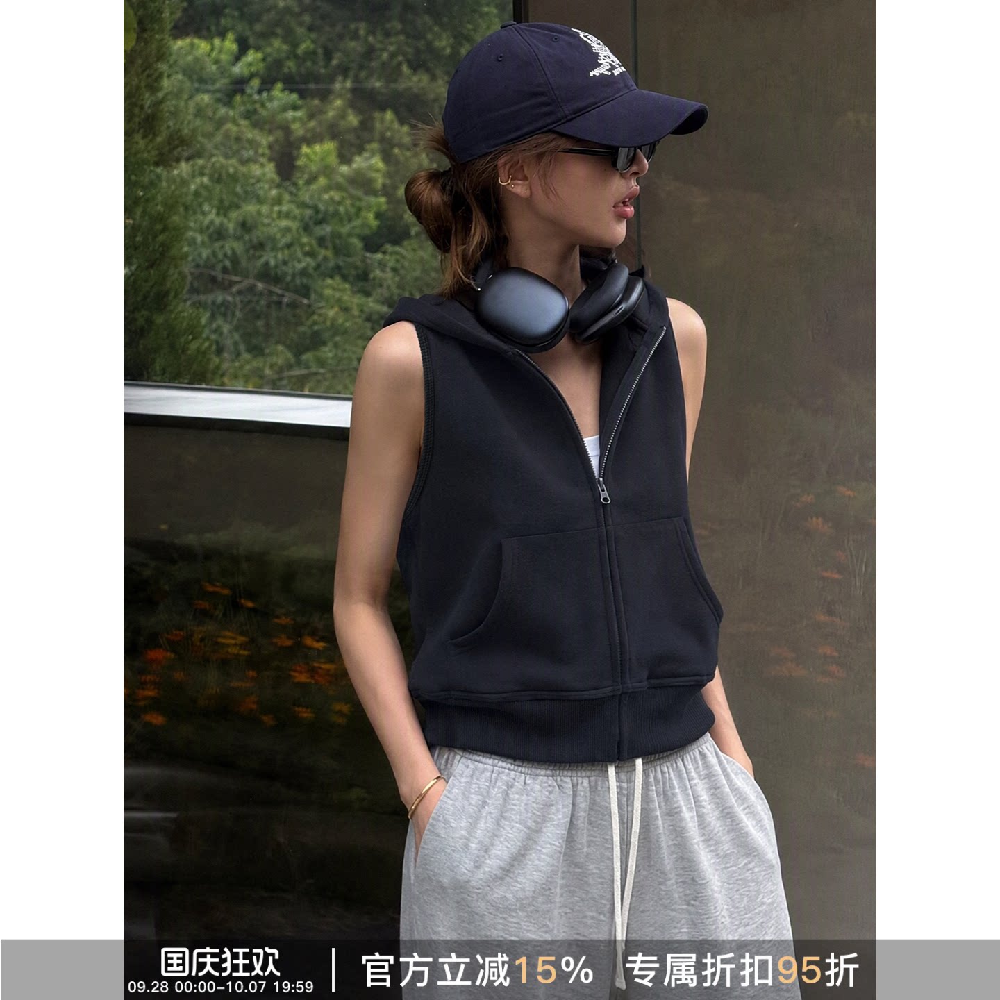 RHERSTUDIO春秋连帽马甲女