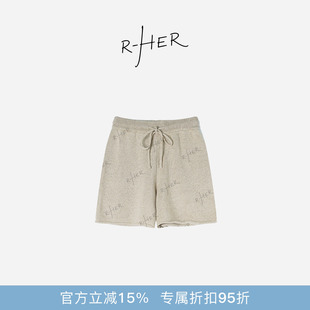 R-HER“轻薄微凉”亚麻休闲风设计师时尚女阔腿时尚短款卫裤