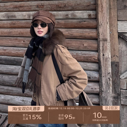 R-HER【狐领鹅绒】于Moli 轻奢设计高级感狐狸大毛领90鹅绒服外套