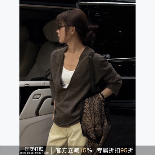 RHERSTUDIO100%羊毛V领毛衫