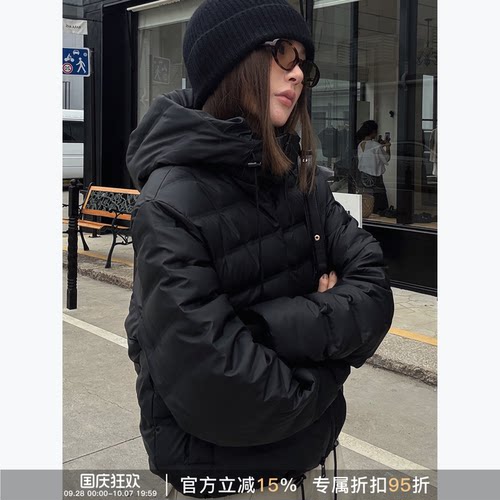 RHER STUDIO“济州晚风” 排骨绒服连帽简约保暖显瘦时髦外套Y65L