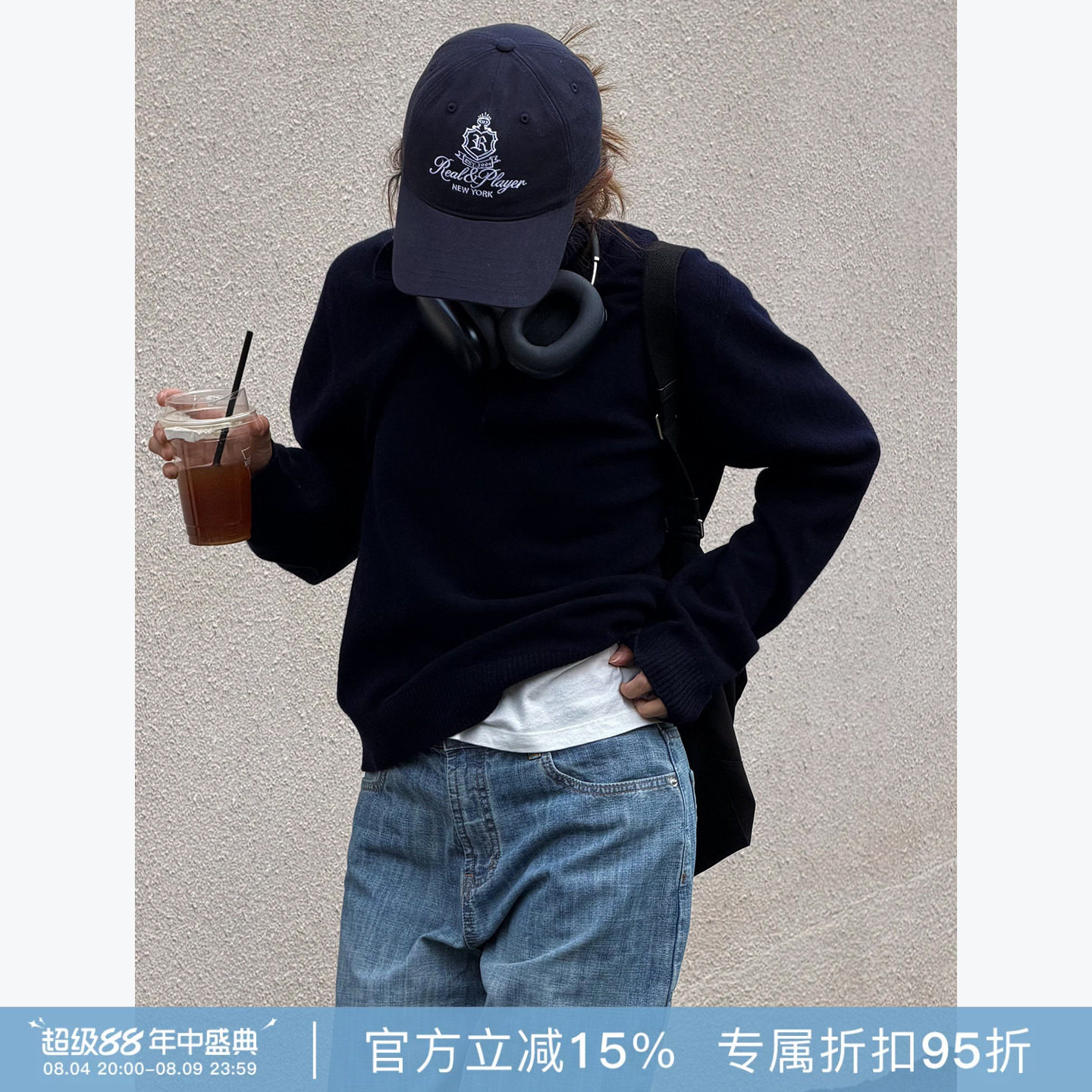 RHERSTUDIO100%绵羊毛翻领毛衣