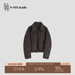 R-HER“冬日modern”肯豆风翻领低调雅致老钱风女保暖百搭外套Y30