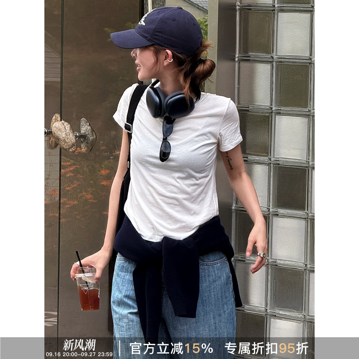 棉汉麻圆领短袖女T恤显瘦清凉