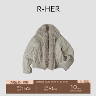 毛领秋冬显瘦短款 90白鹅绒厚款 绒朵 派克服RP5NC5931 HER