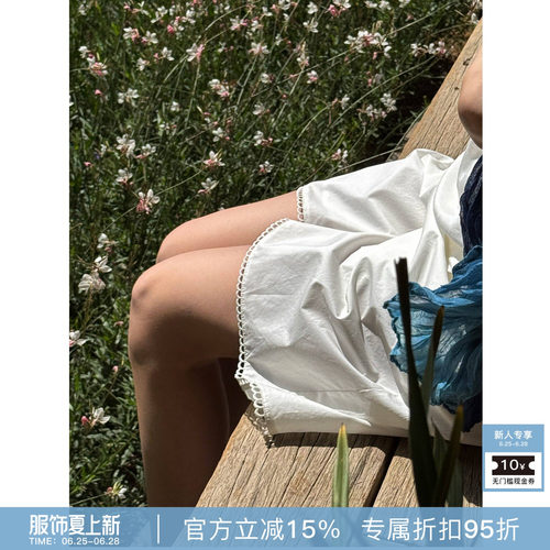 RHER STUDIO“花边短裤”夏季新款高腰显瘦百搭宽松休闲短裤KK120