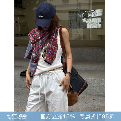 RHER STUDIO“花苞腰头裤”夏季宽松垂感百搭显瘦速干直筒裤K6032