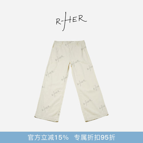 RHER STUDIO“圣马丁直筒”夏季新款高腰百搭显瘦直筒休闲裤K8049