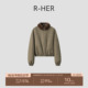 皮毛高端外套RC25100314 立领复古港风短款 HER 气质派克