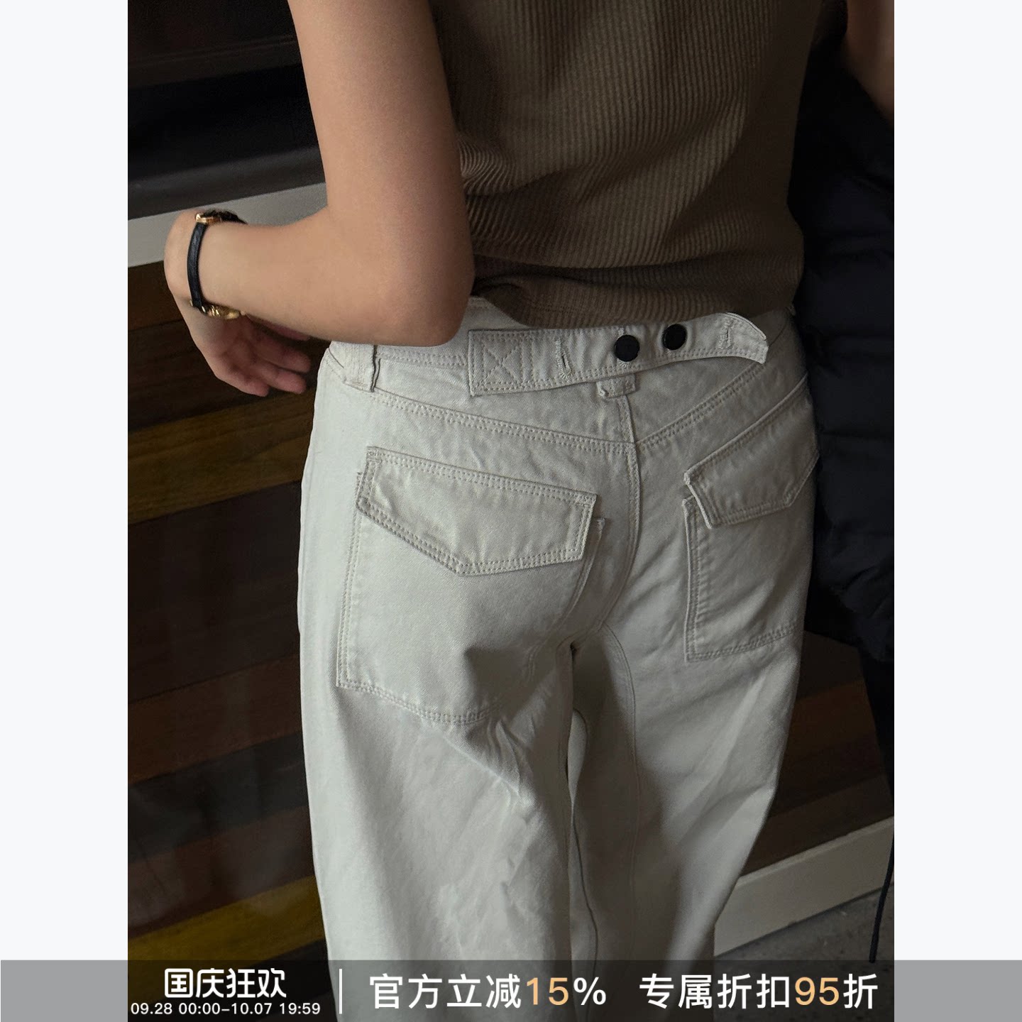 RHER STUDIO “白月光”100棉复古水洗宽松显瘦百搭牛仔裤K8283