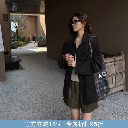 R-HER英伦复古工装多袋夹克女