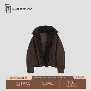 短款 90白鹅绒秋冬百搭加厚时尚 黄油美式 连帽派克服P1059 HER