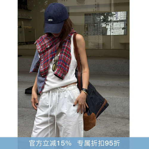 RHER STUDIO“花苞腰头裤”夏季宽松垂感百搭显瘦速干直筒裤K6032