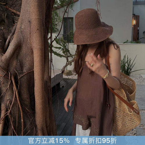 R-HER“珊瑚可可”夏季洋气通勤百搭设计师气质时尚休闲吊带D002C
