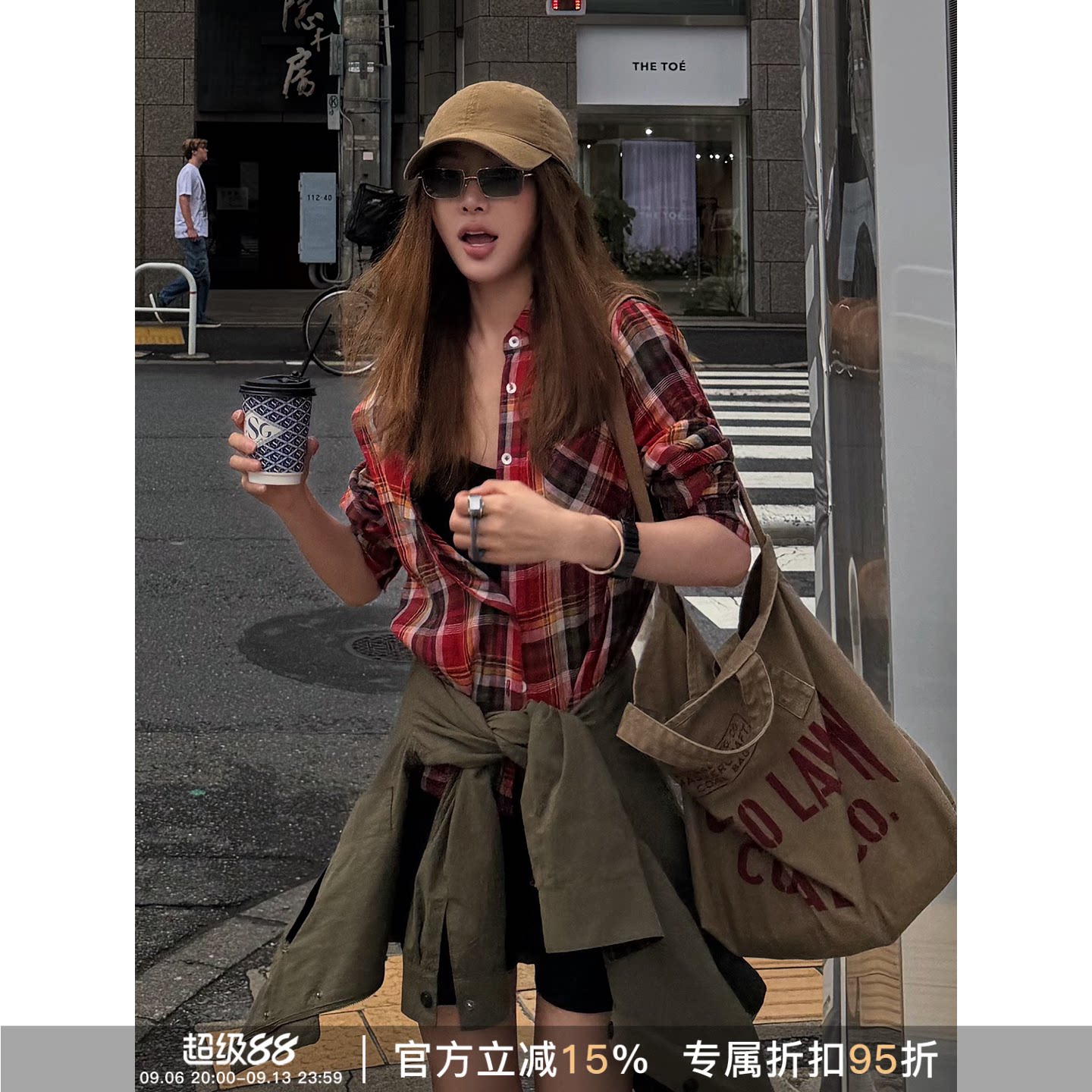 RHERSTUDIO复古格纹长袖衬衫