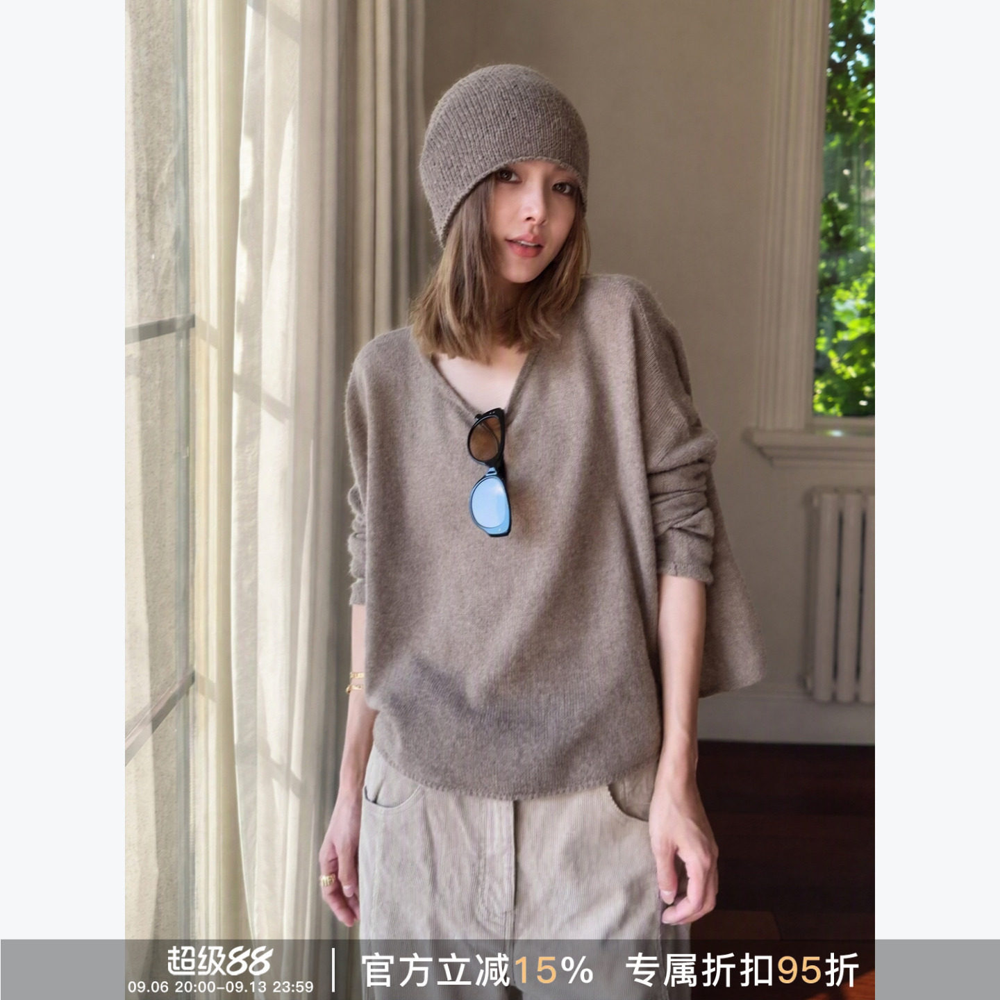 RHER STUDIO 慵懒宽松圆领针织毛衫秋冬简约百搭保暖上衣SS529