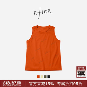 RHER STUDIO“百棉纯色背心”夏季简约百搭修身显瘦无袖背心D2593