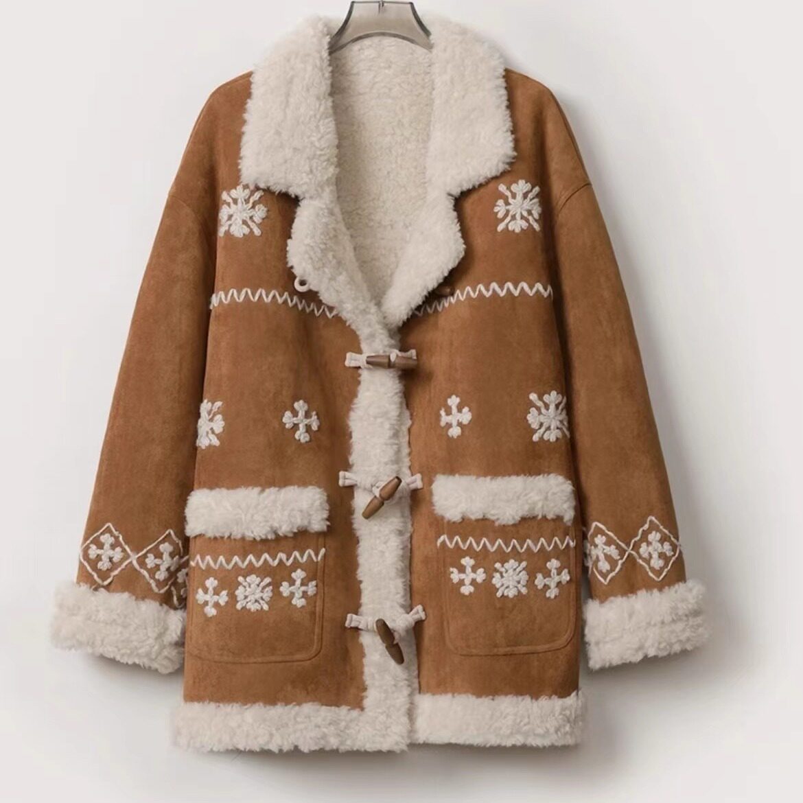 【秀场款真皮毛一体丨代.购3w+】1330g新款毛毛图案外套HWQAW5097