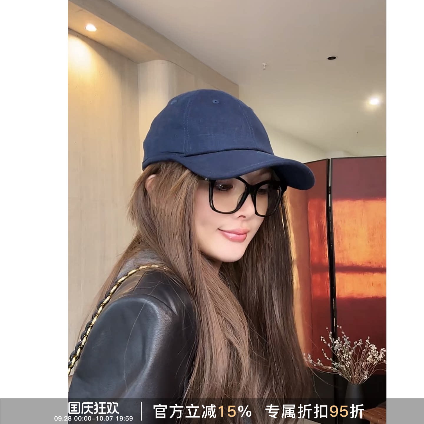 R-HER日式亚麻牛皮透气棒球帽