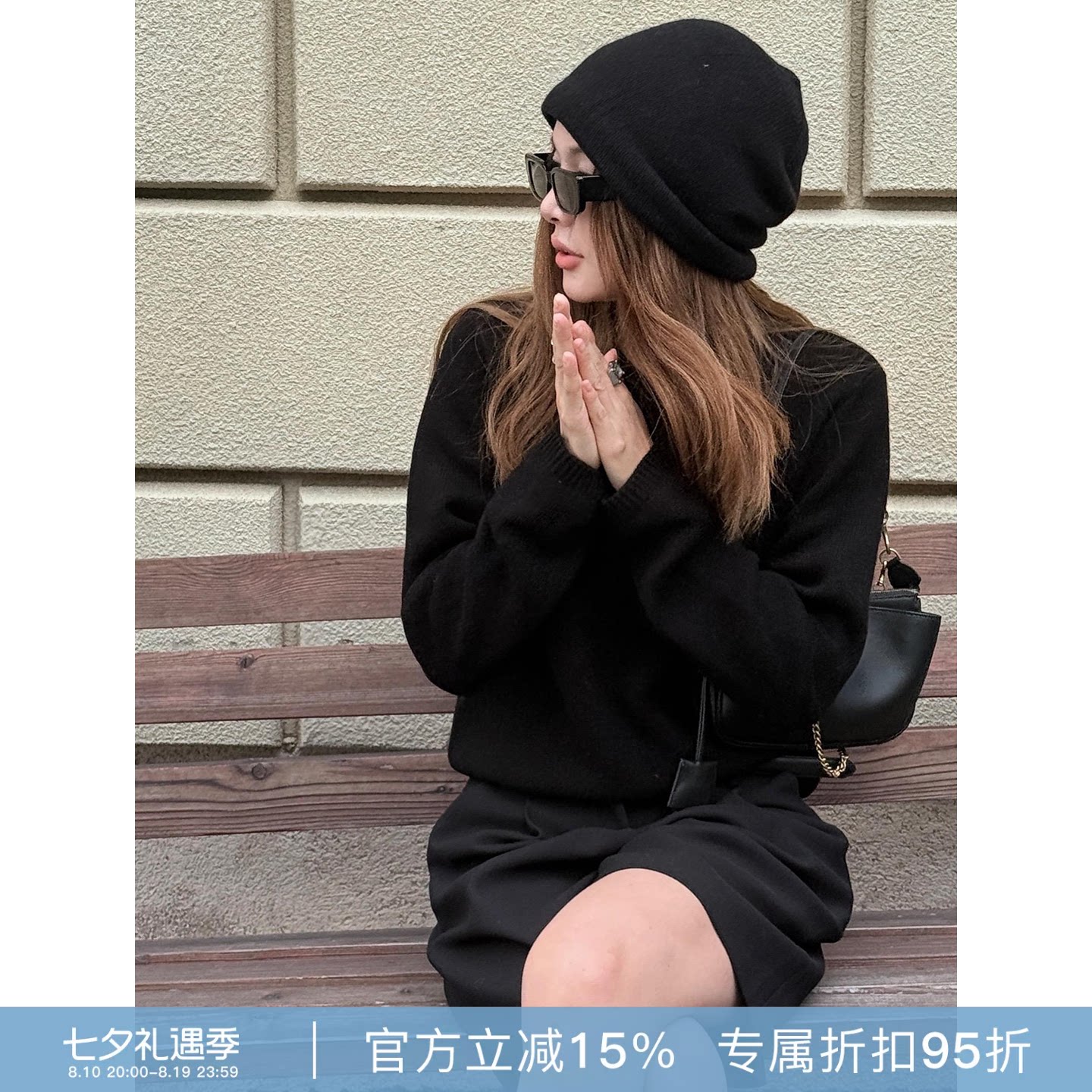 RHER STUDIO"暗夜"绵羊毛100圆领套头毛衫舒适保暖针织毛衣S99ML