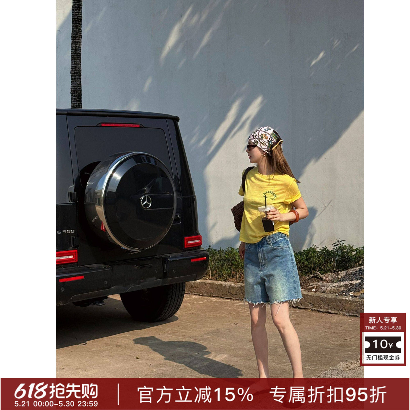 RHER STUDIO“清雾蓝调 ”夏季高腰显瘦复古做旧水洗牛仔短裤K339