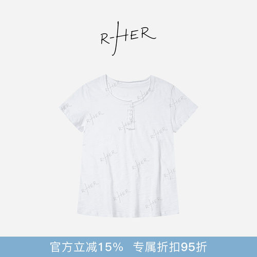 RHER STUDIO“亨利经典T”夏季新款轻薄宽松圆领百搭显瘦短袖T950